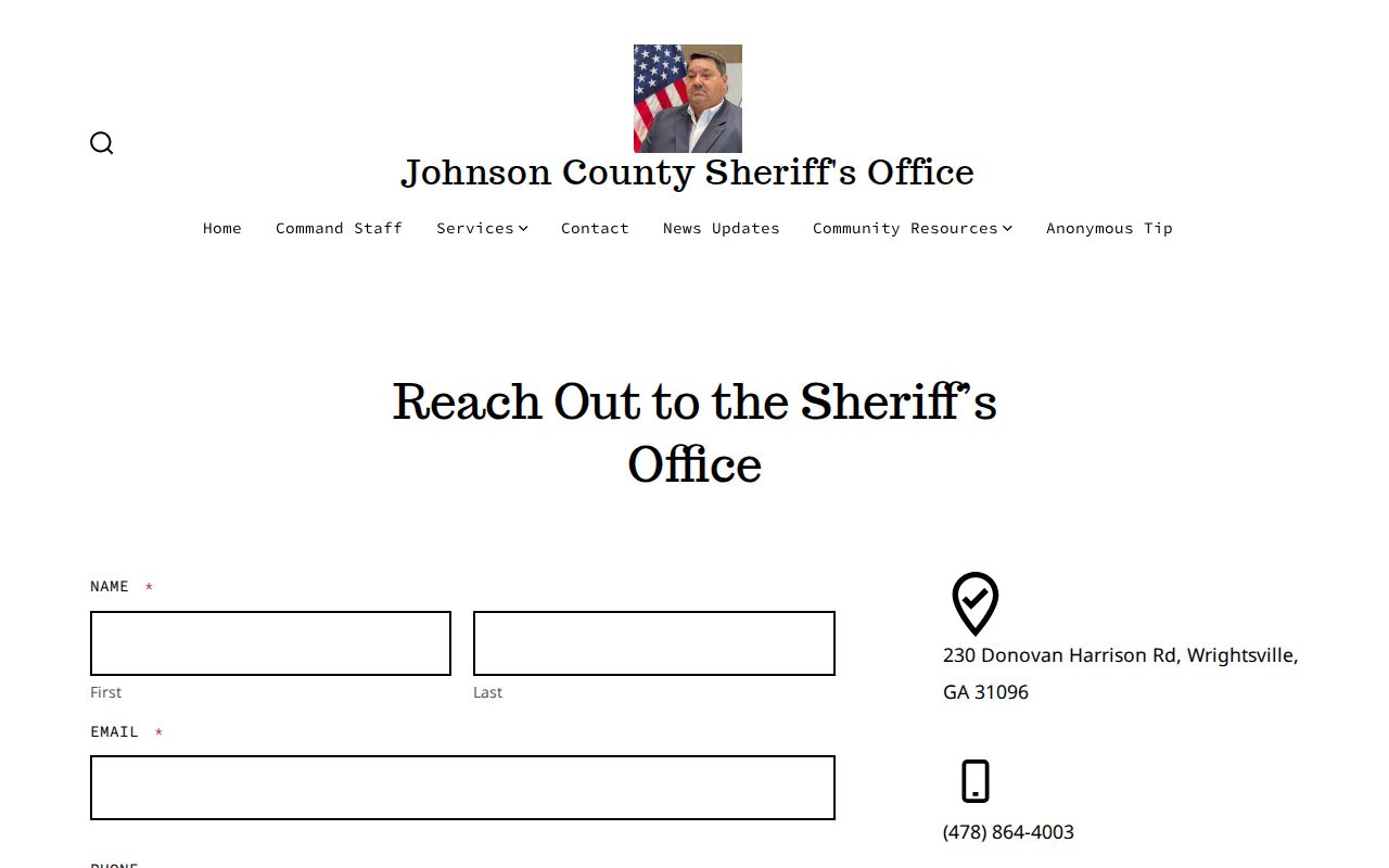 Johnson County arrest record request contact page