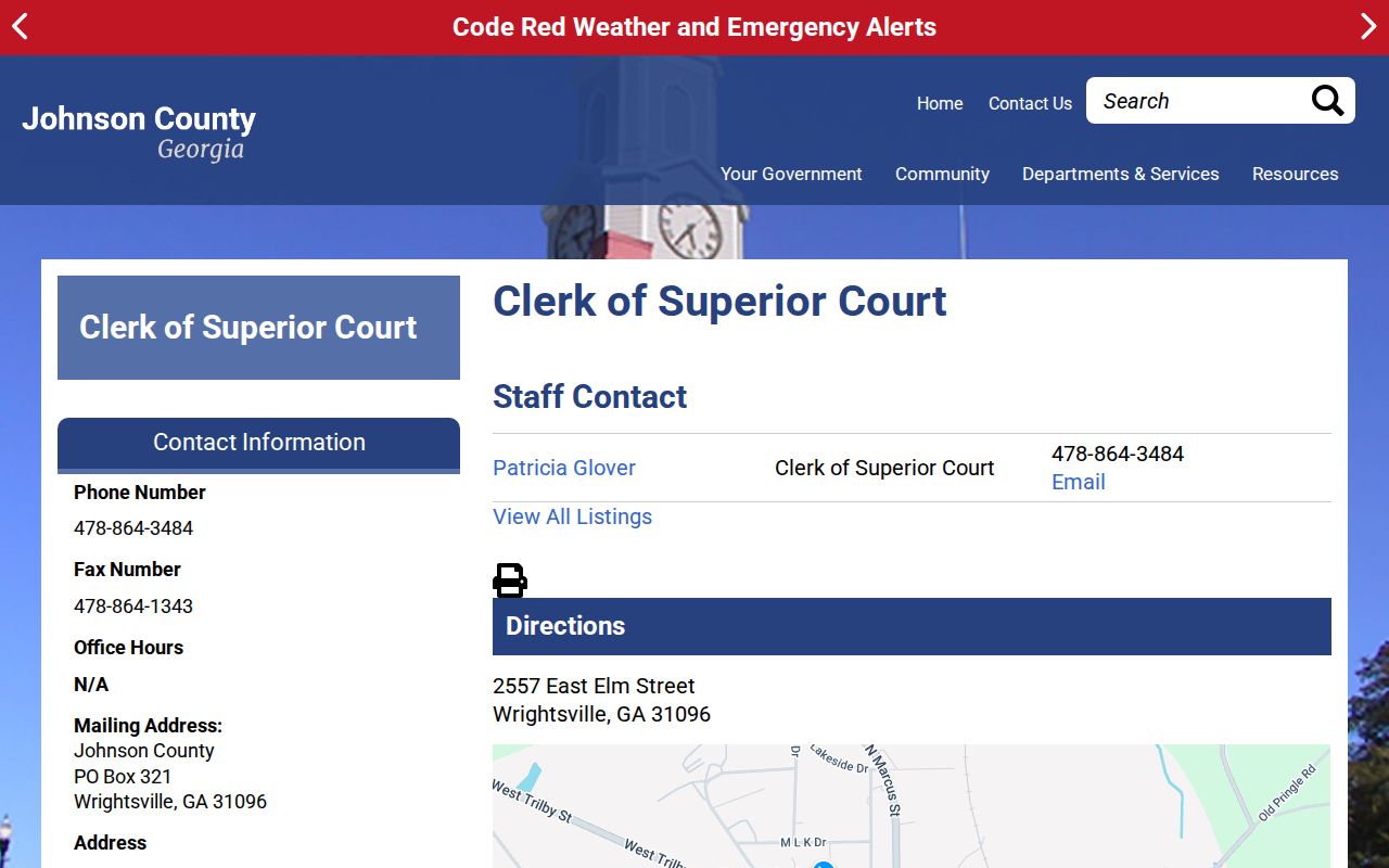 Johnson County criminal court case clerk page