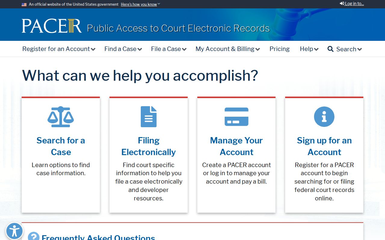 PACER access for federal criminal cases involving Johnson County