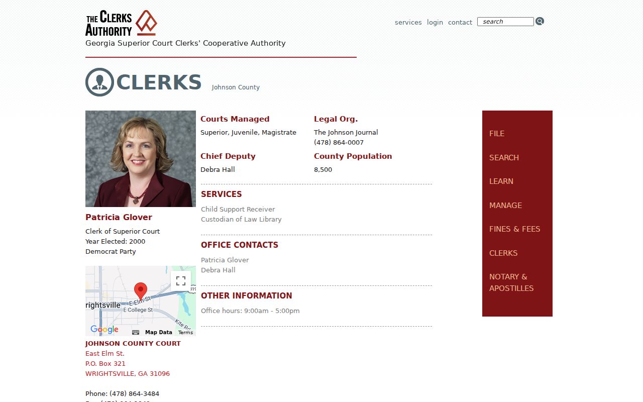 GSCCCA profile for Johnson County criminal court records