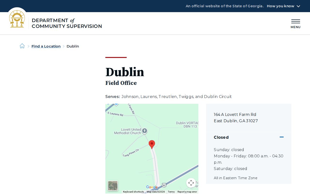 DCS Dublin probation records serving Johnson County