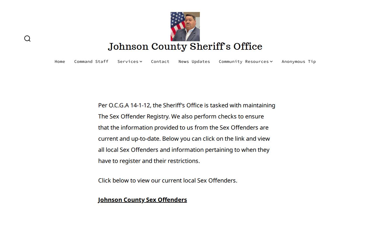 Johnson County sex offender search sheriff guidance