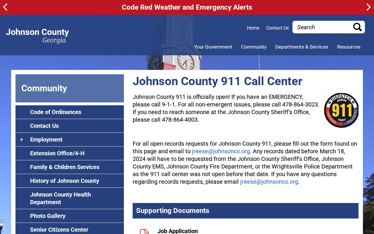 Wrightsville criminal records and Johnson County 911 channel